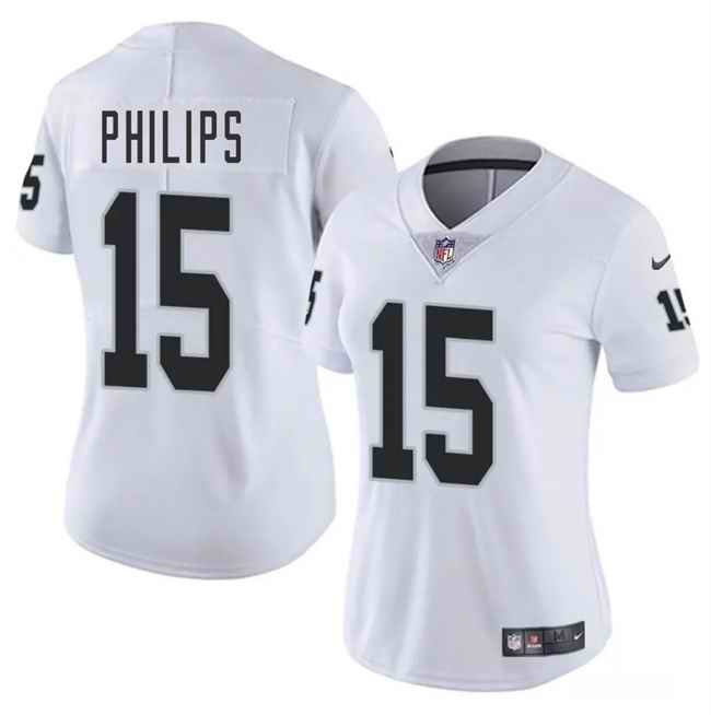 Women's Las Vegas Raiders #15 Kyle Philips White 2025 Vapor Stitched Jersey(Run Small)